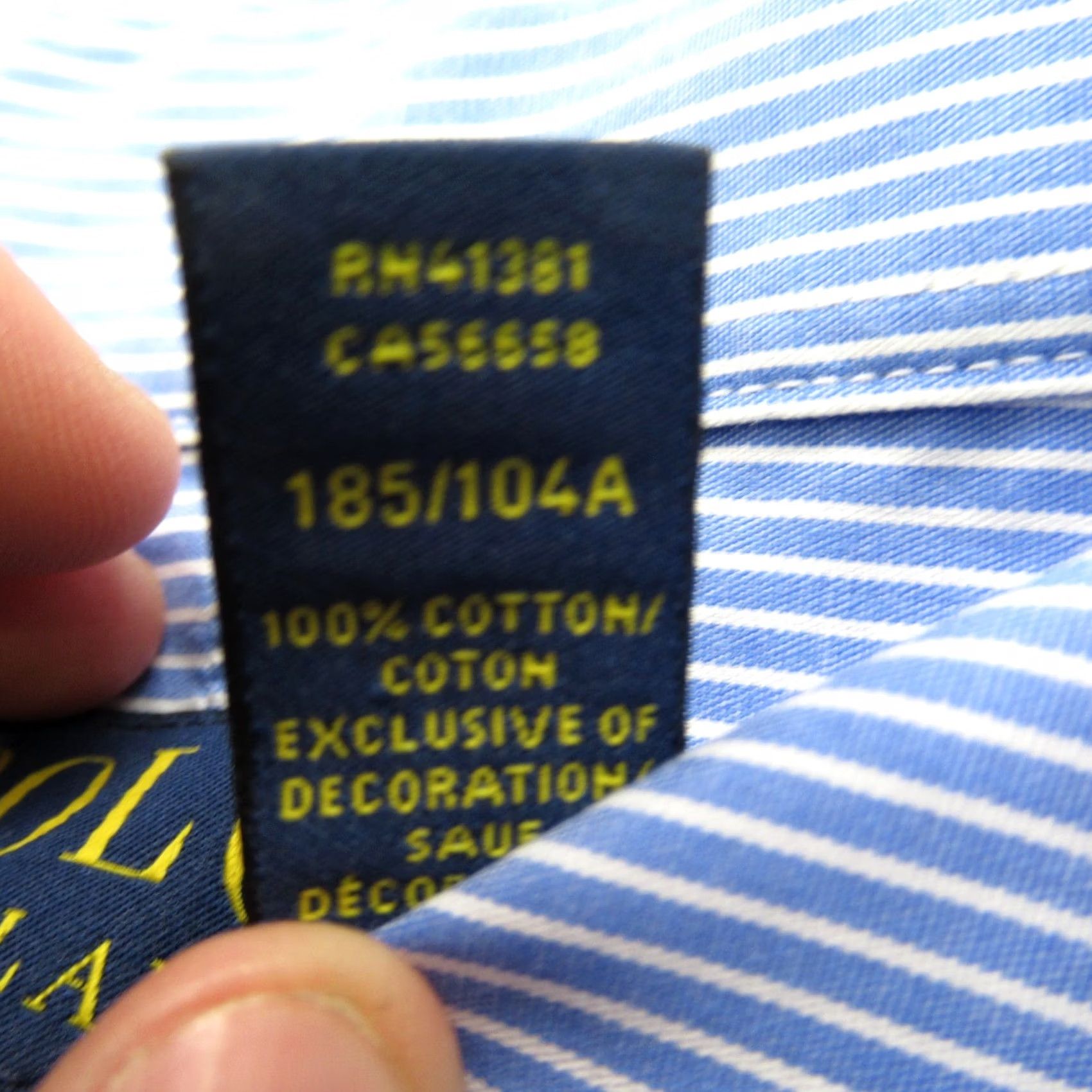 Polo Ralph Lauren Polo Ralph Lauren Shirt Mens L Long Sleeve Slim Fit Blue Button Front Stripes Size US L / EU 52-54 / 3 - 5 Thumbnail