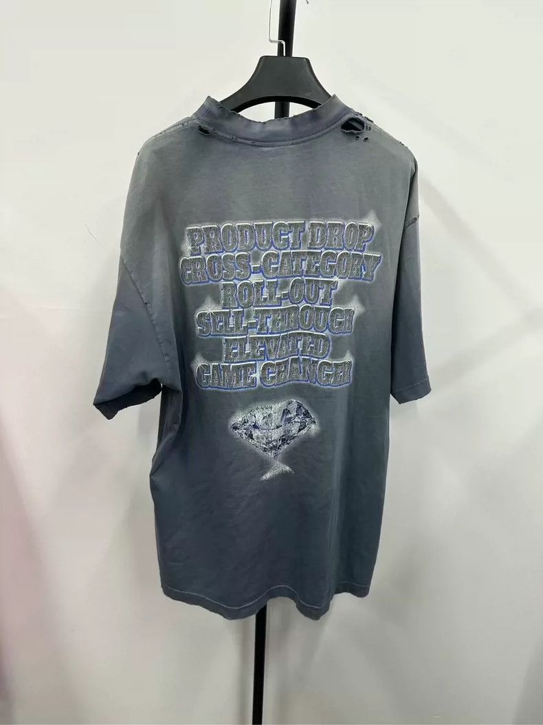 Balenciaga Balenciaga 24fw SNBN Distressed Short Sleeve Size US S / EU 44-46 / 1 - 2 Thumbnail