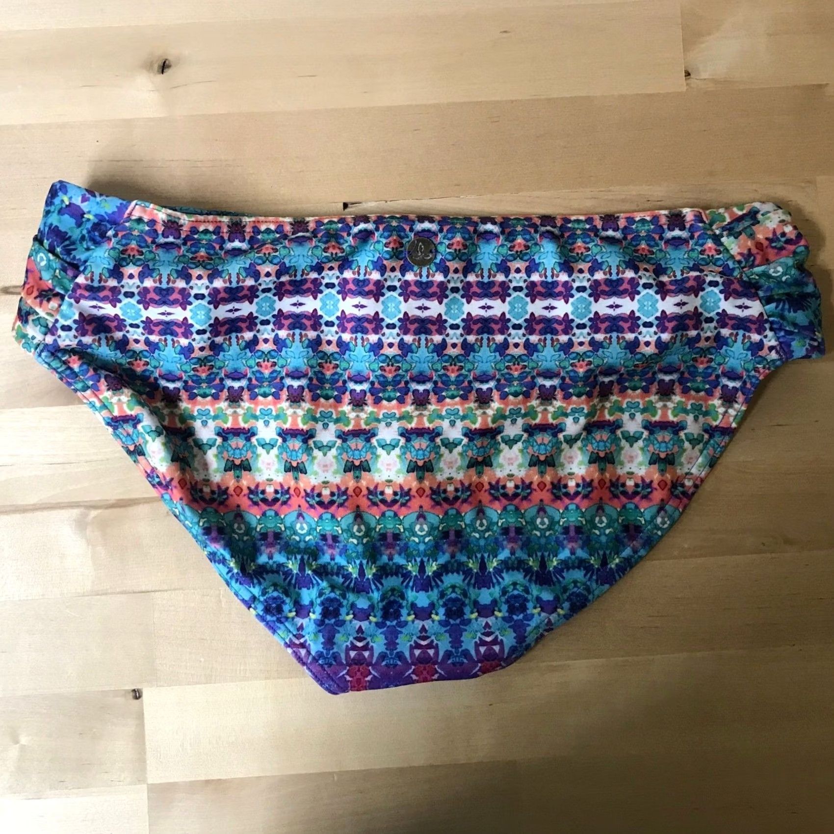 Prana Prana Womens Bikini Bottoms Multicolor Geometric Floral Size M Purple Blue Boho Size 32" / US 10 / IT 46 - 3 Thumbnail