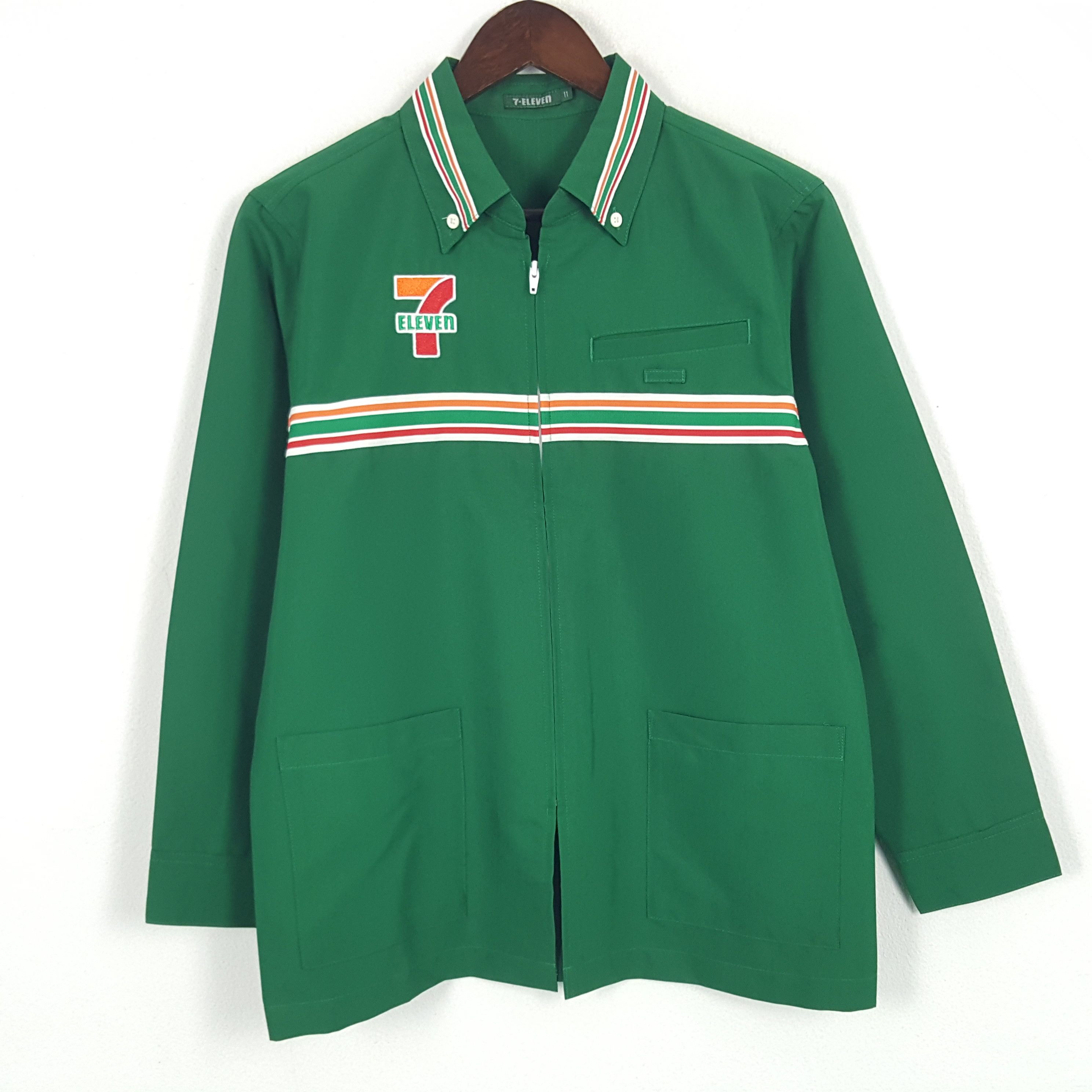 Vintage 7 Eleven Embroidery Logo Worker Zipper Jacket