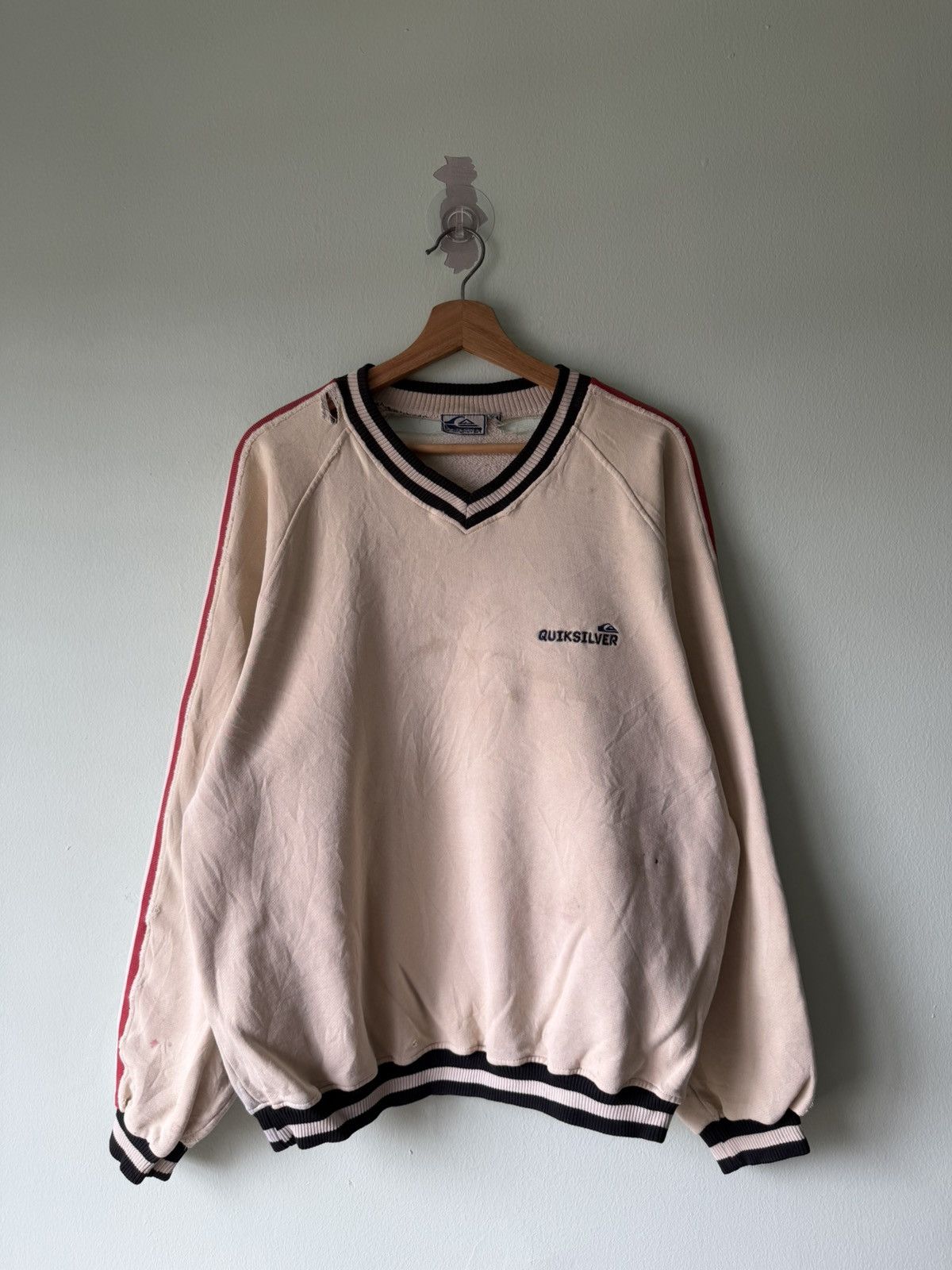 Quiksilver Vintage 90s Quiksilver Vneck Size US L / EU 52-54 / 3 - 1 Thumbnail