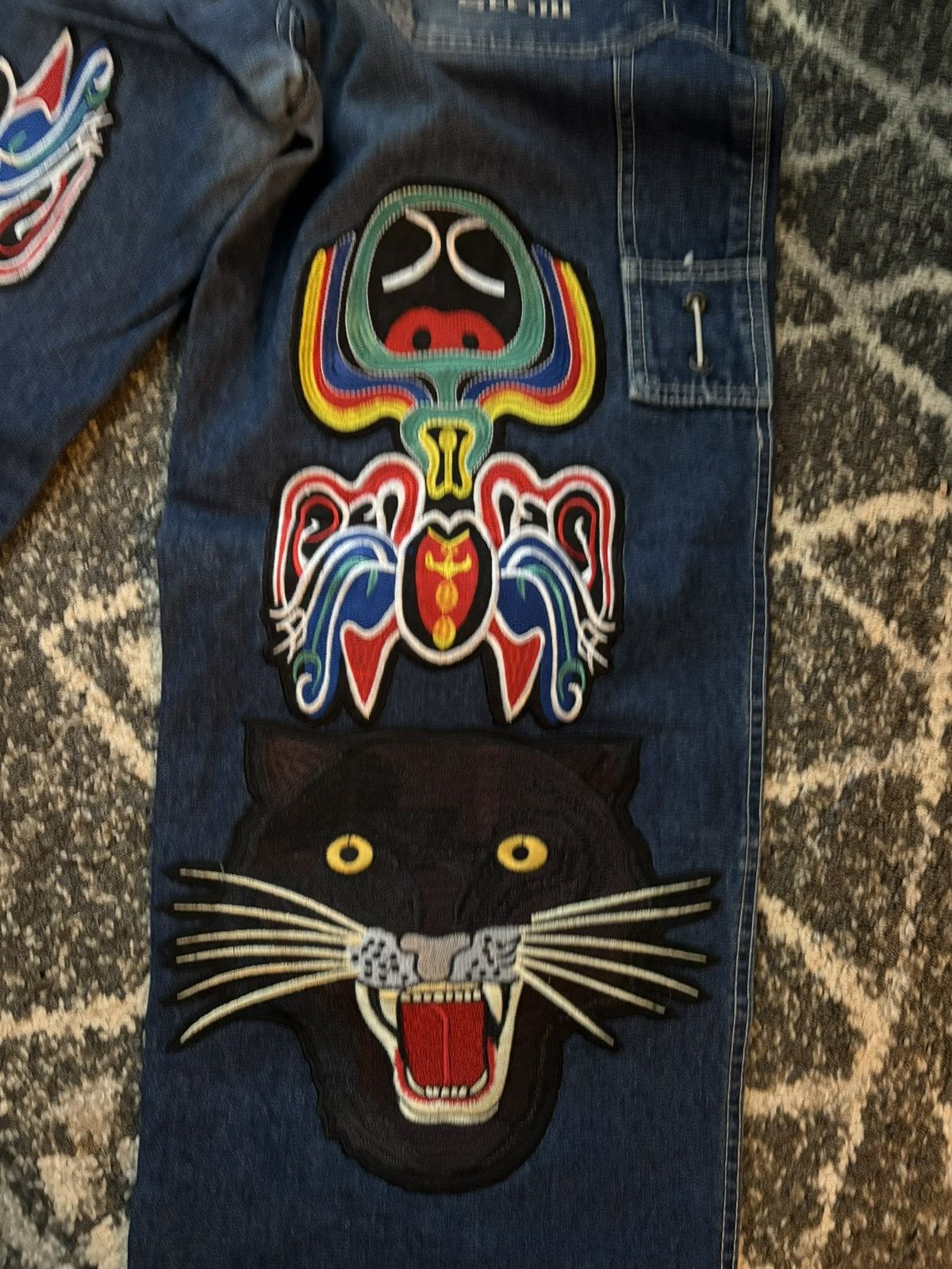 Japanese Brand Japanese Style Embroidered Jeans Size US 34 / EU 50 - 3 Thumbnail