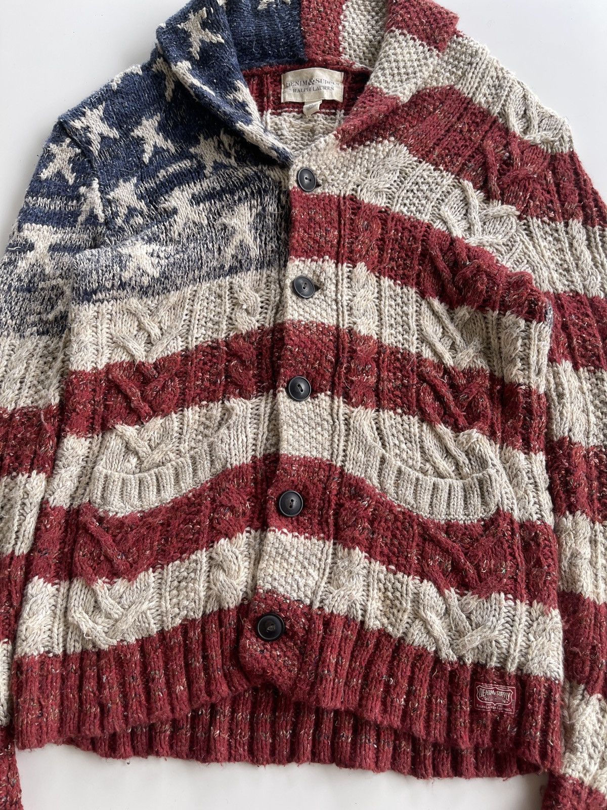 Denim & Supply Ralph Lauren Ralph Lauren American Flag Cardigan Knit Sweater Size US XS / EU 42 / 0 - 5 Thumbnail