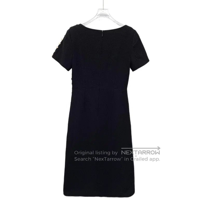 Gucci Gucci Black side button decoration wool round neck short-s Size M / US 6-8 / IT 42-44 - 2 Thumbnail