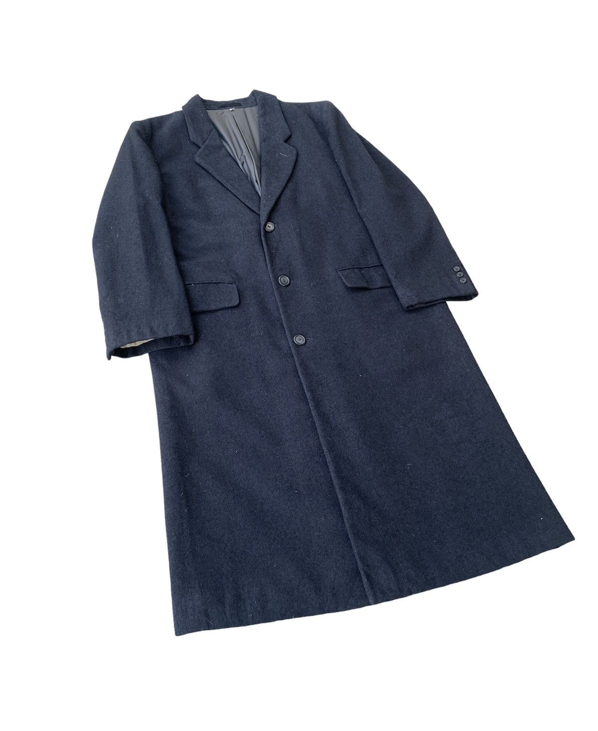 Yves Saint Laurent Vtg YvesSaintLaurent Diffusion Hommes Black Wool Long Coat Size US L / EU 52-54 / 3 - 2 Thumbnail