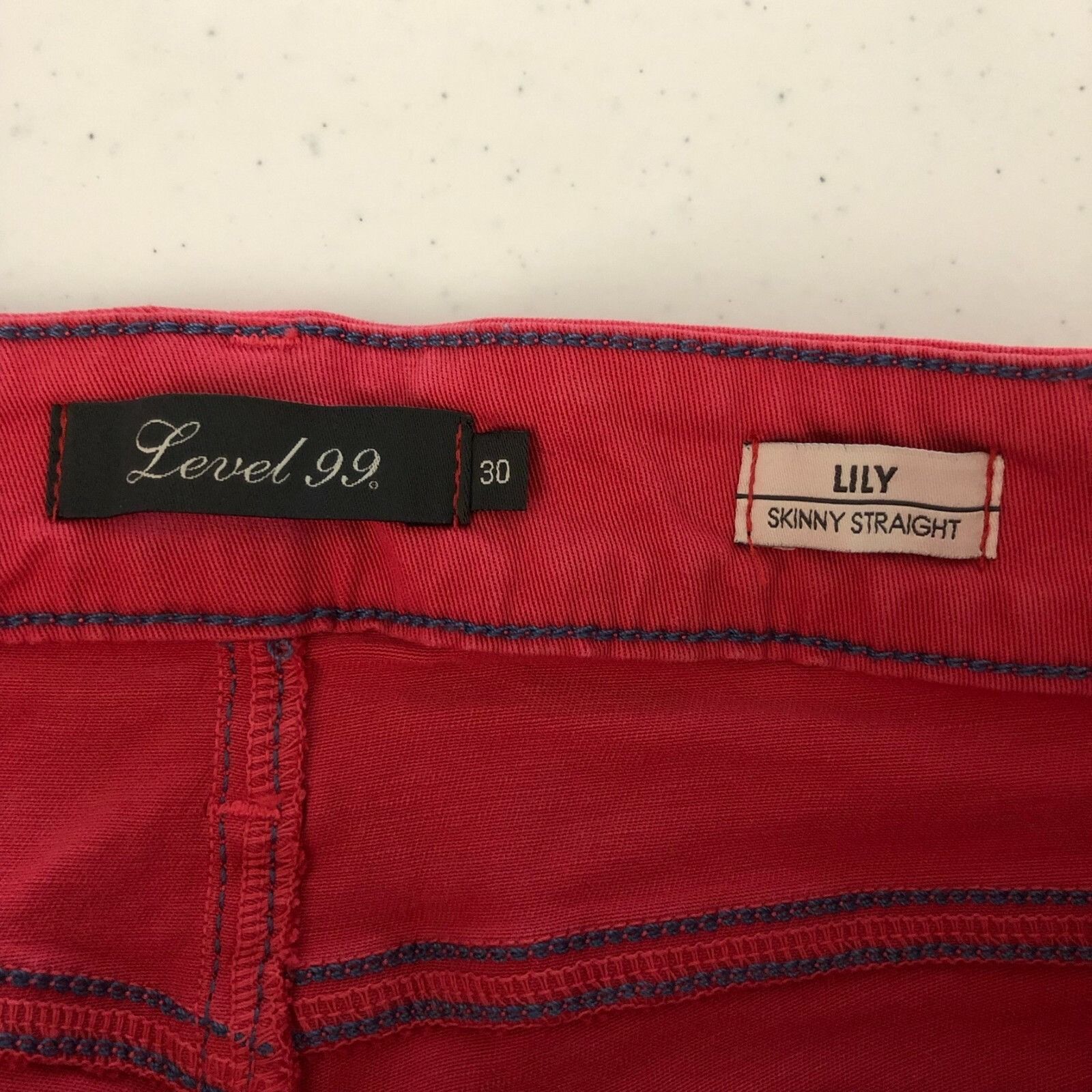 Other Level 99 Womens Jeans Lily Skinny Straight Red Pink Stretch Size 30" / US 8 / IT 44 - 3 Thumbnail
