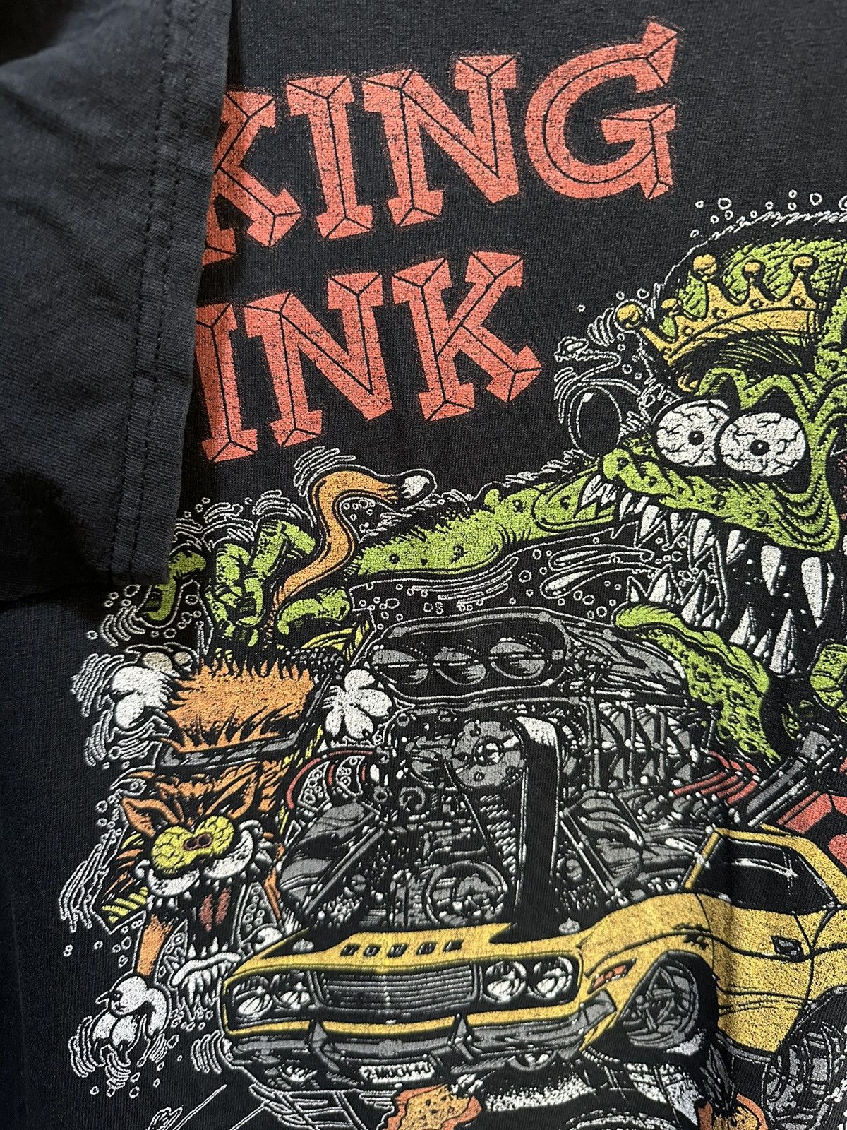 Girl Skateboards × Vintage Vintage King Fink Big Daddy Rat Fink Faded Tee Size US L / EU 52-54 / 3 - 6 Thumbnail