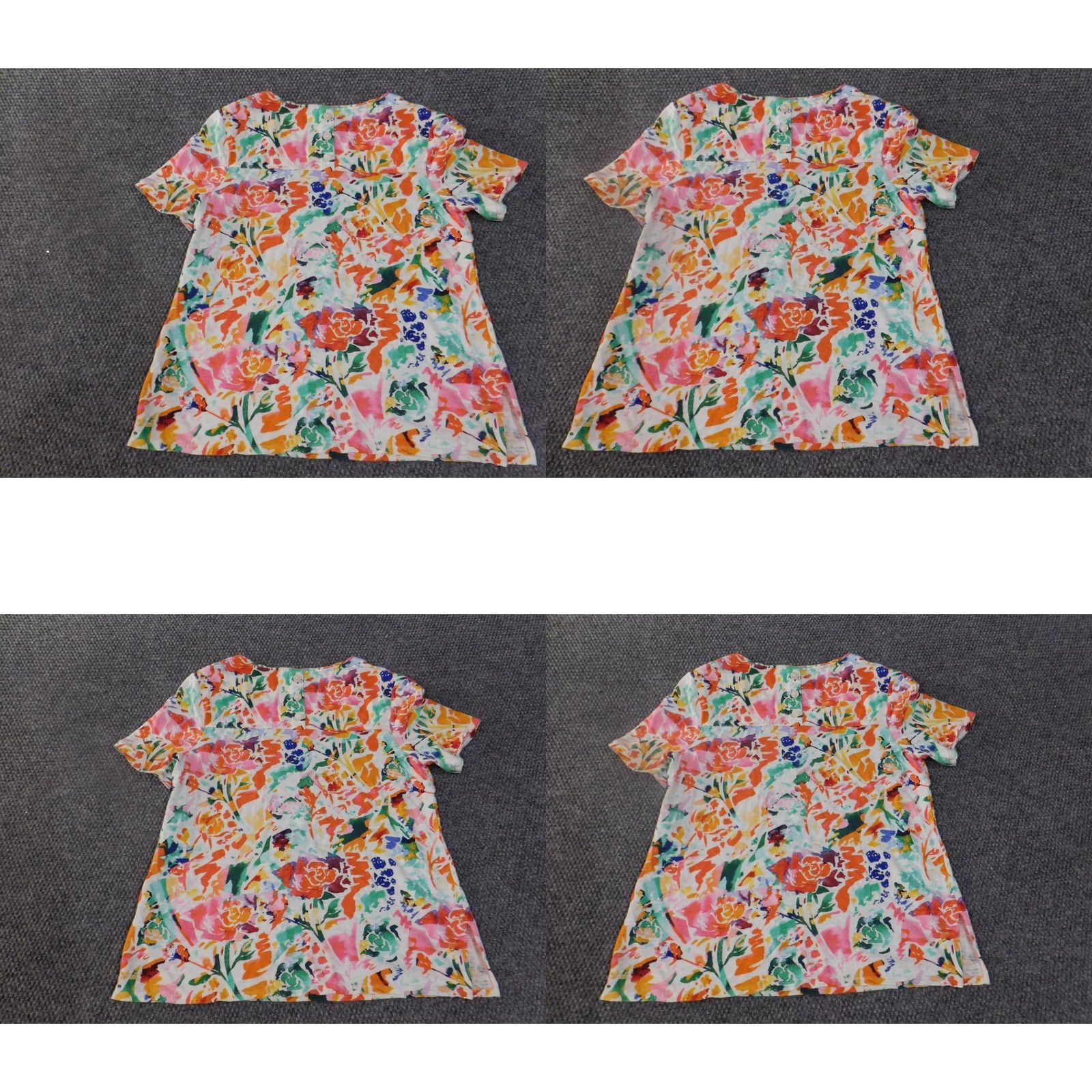 Vintage Chicos Blouse Shirt Womens 1 Pink Geometric Knit Short Sleeve Crew Neck Cotton Modal Stretch Regular Vintage No Size XS / US 0-2 / IT 36-38 - 8 Thumbnail