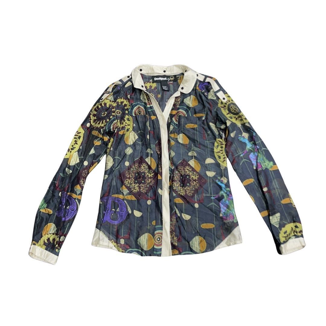 Desigual by Christian Lacroix Patchwork Long Sleeve Button up Blouse Size S / US 4 / IT 40 - 1 Thumbnail