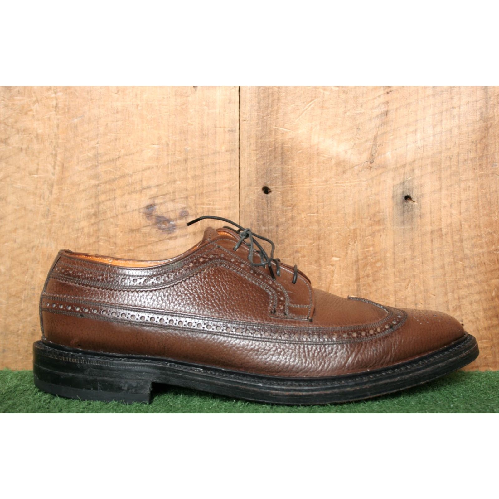 Vintage VINTAGE Haig & Son Brown Leather Longwing Wingtips Mens Dress Shoes Sz. 9C UK Made in England Brogue Leather Upper Fass? Size US 9 / EU 42 - 2 Thumbnail