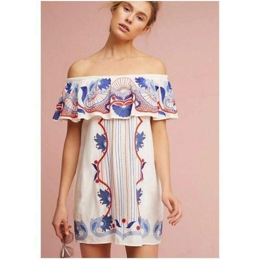 Red Carter Revolve Red Carter Off Shoulder Shift Dress Embroidered M Size M / US 6-8 / IT 42-44 - 1 Thumbnail