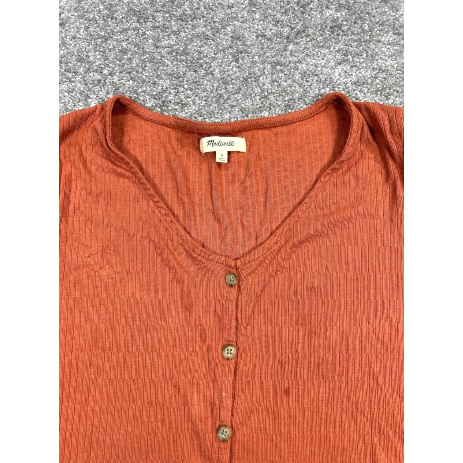 Madewell Madewell Shirt Womens Medium Orange Blouse Size M / US 6-8 / IT 42-44 - 2 Thumbnail
