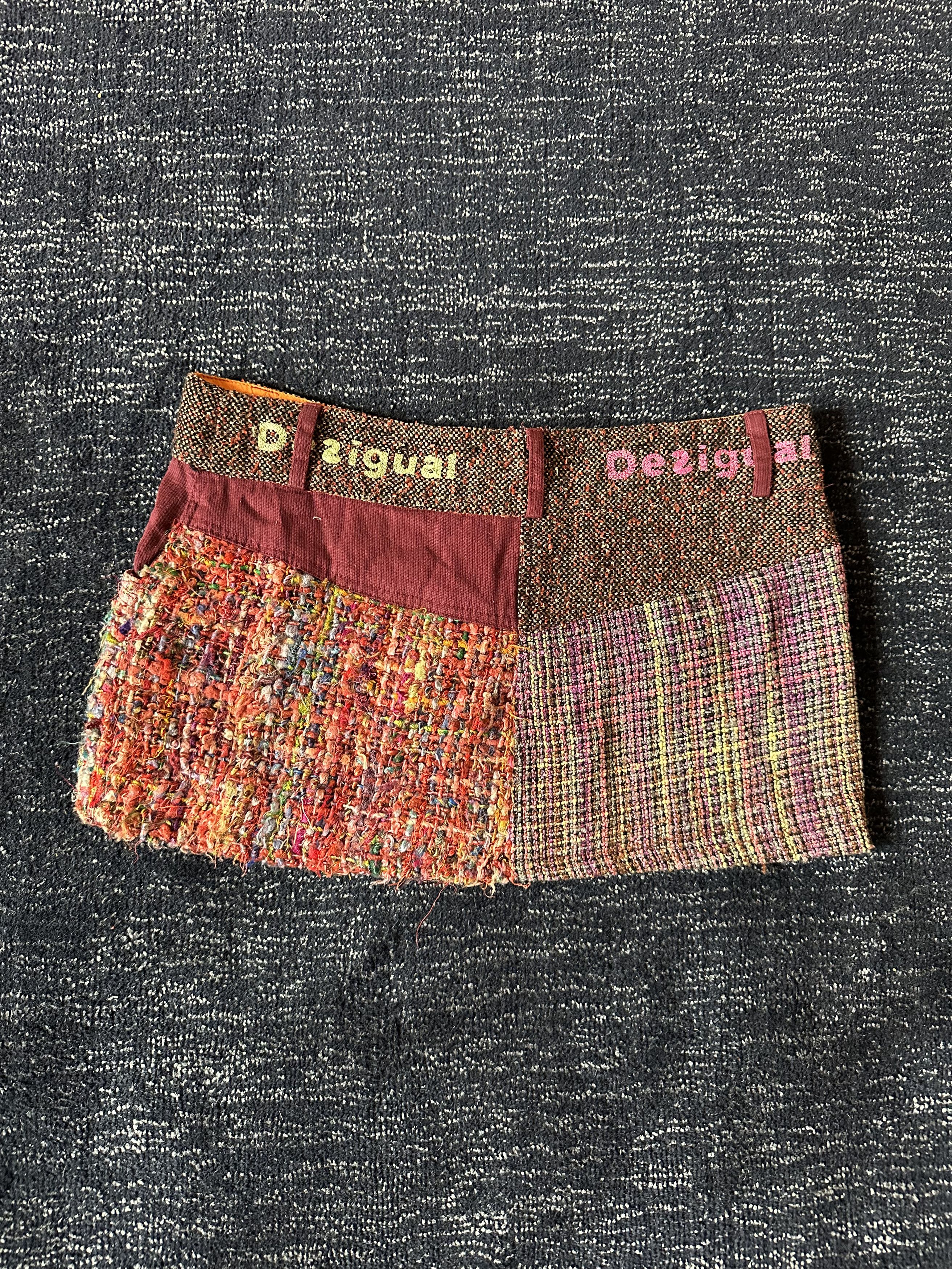 Desigual Desigual Knit Patchwork Mini Skirt Size 26" / US 2 / IT 38 - 2 Thumbnail