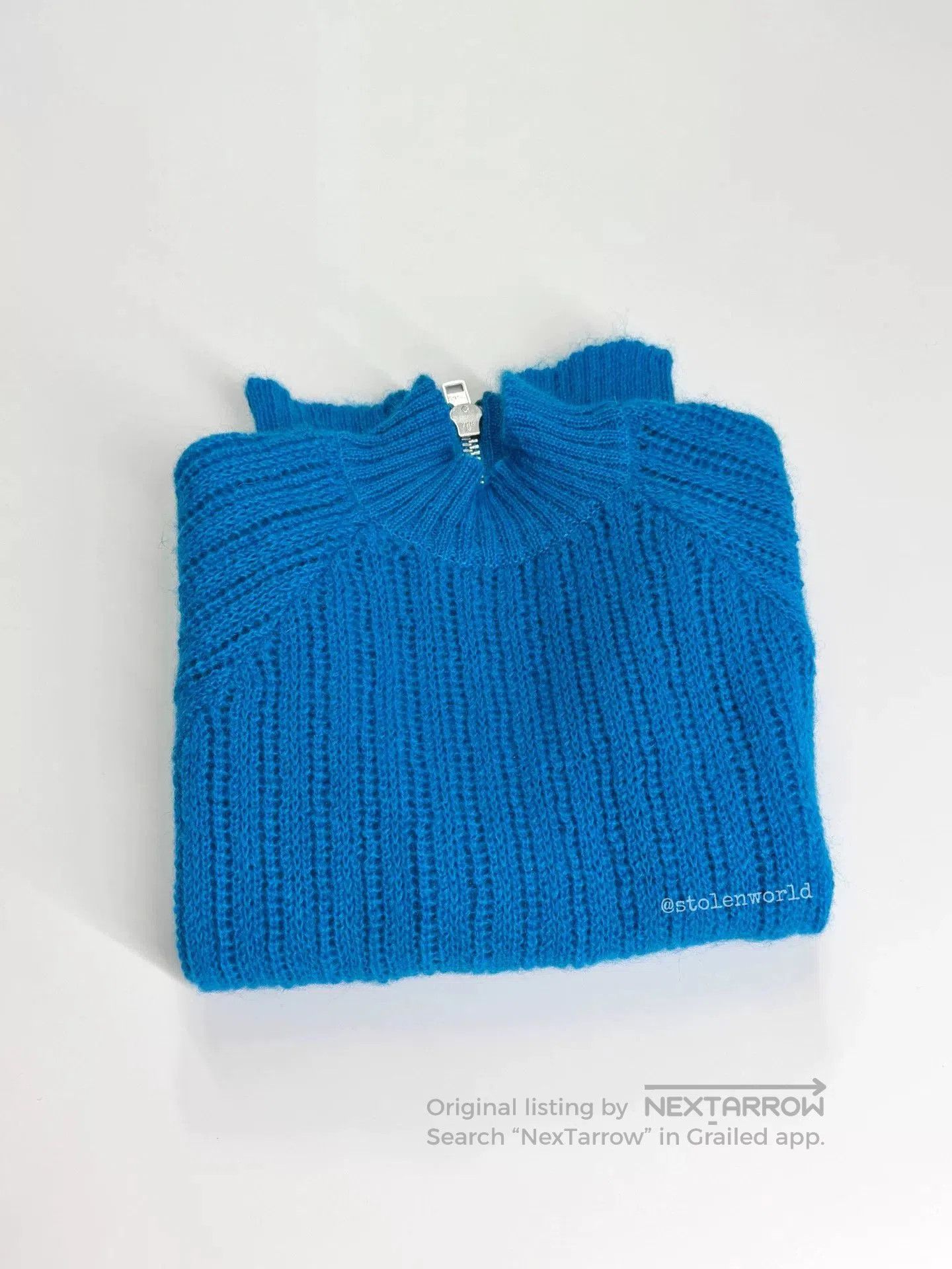 Comme des Garcons reversible blue wool knit top. Size S / US 4 / IT 40 - 6 Thumbnail