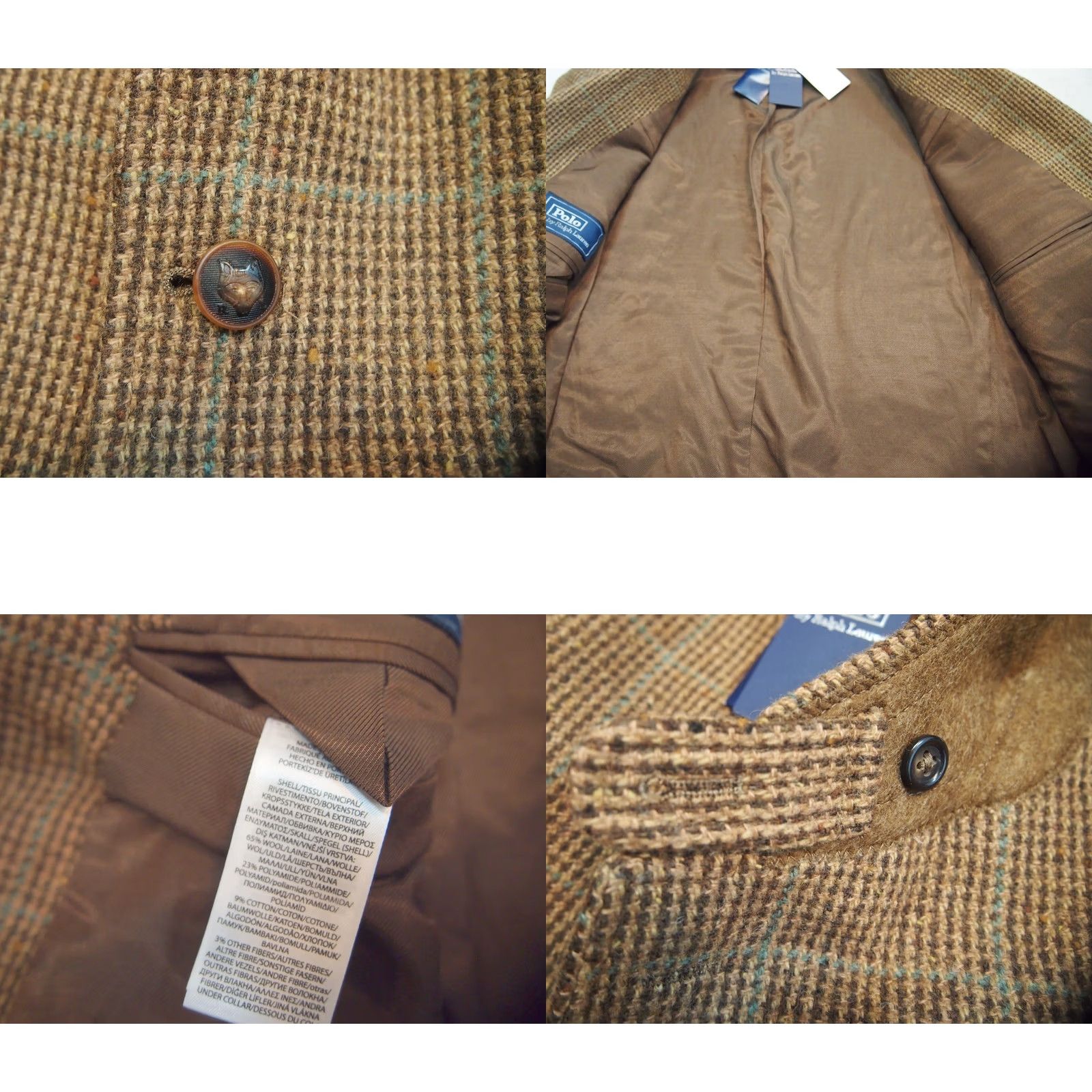 Polo Ralph Lauren Polo Ralph Lauren Sport Coat 42L Brown Wool Blend Tweed Houndstooth Tic Weave NWT Mens Size US XL / EU 56 / 4 - 7 Thumbnail