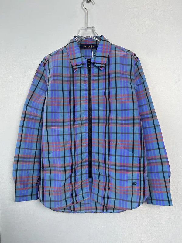 Louis Vuitton Louis Vuitton Blue Purple Check Long Sleeve Shirt 0089 Size US S / EU 44-46 / 1 - 1 Thumbnail