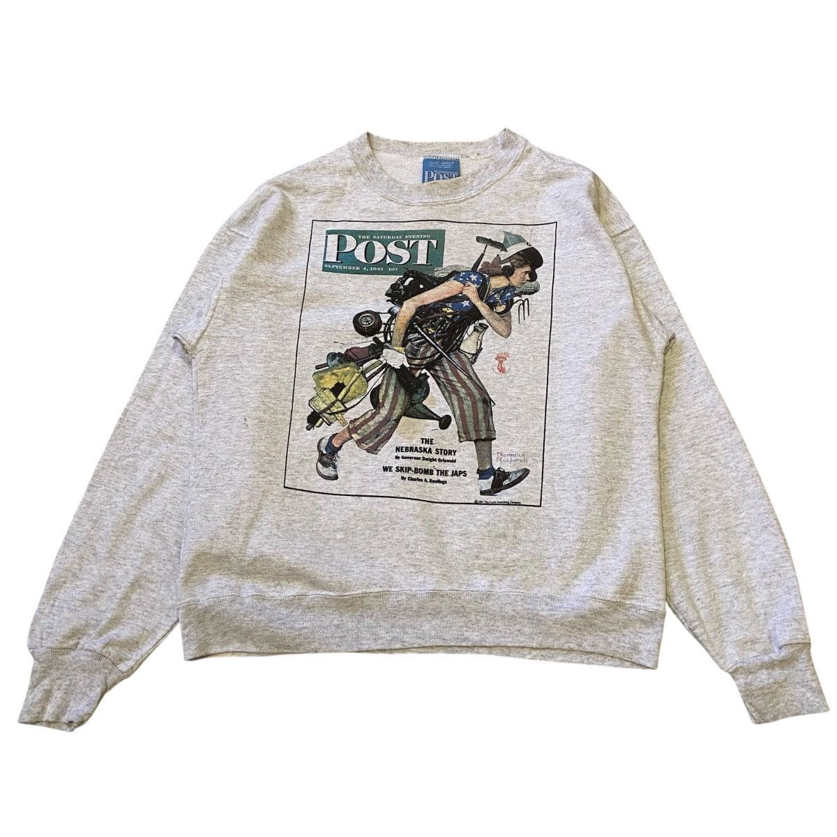 New York Post Vintage 90s Norman Rockwell Saturday Evening Post Sweatshirt Size US L / EU 52-54 / 3 - 1 Thumbnail