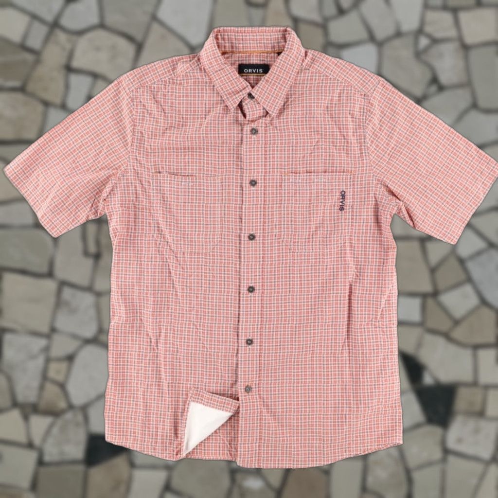 Orvis Orvis Shirt Gingham Button Up Orange M Mens Size US M / EU 48-50 / 2 - 1 Thumbnail