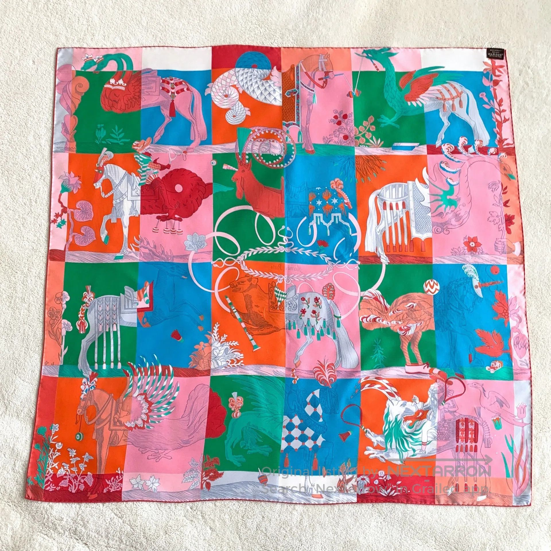 Hermes Hermes Colorful Magic Horse Knight Printed Silk Scarf| Size ONE SIZE - 2 Thumbnail