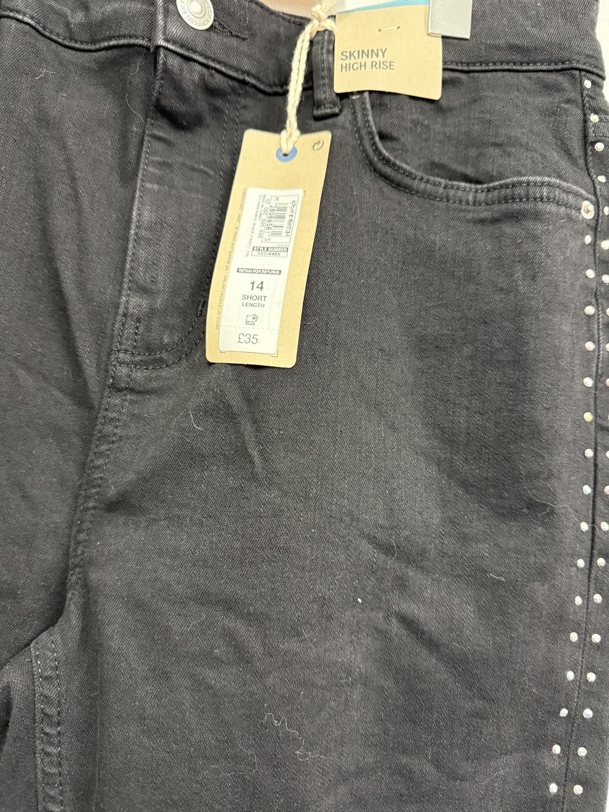 Marks & Spencer Marks & Spencer The Ivy Skinny High Rise Black Jeans Size 14 Size 32" / US 10 / IT 46 - 3 Thumbnail