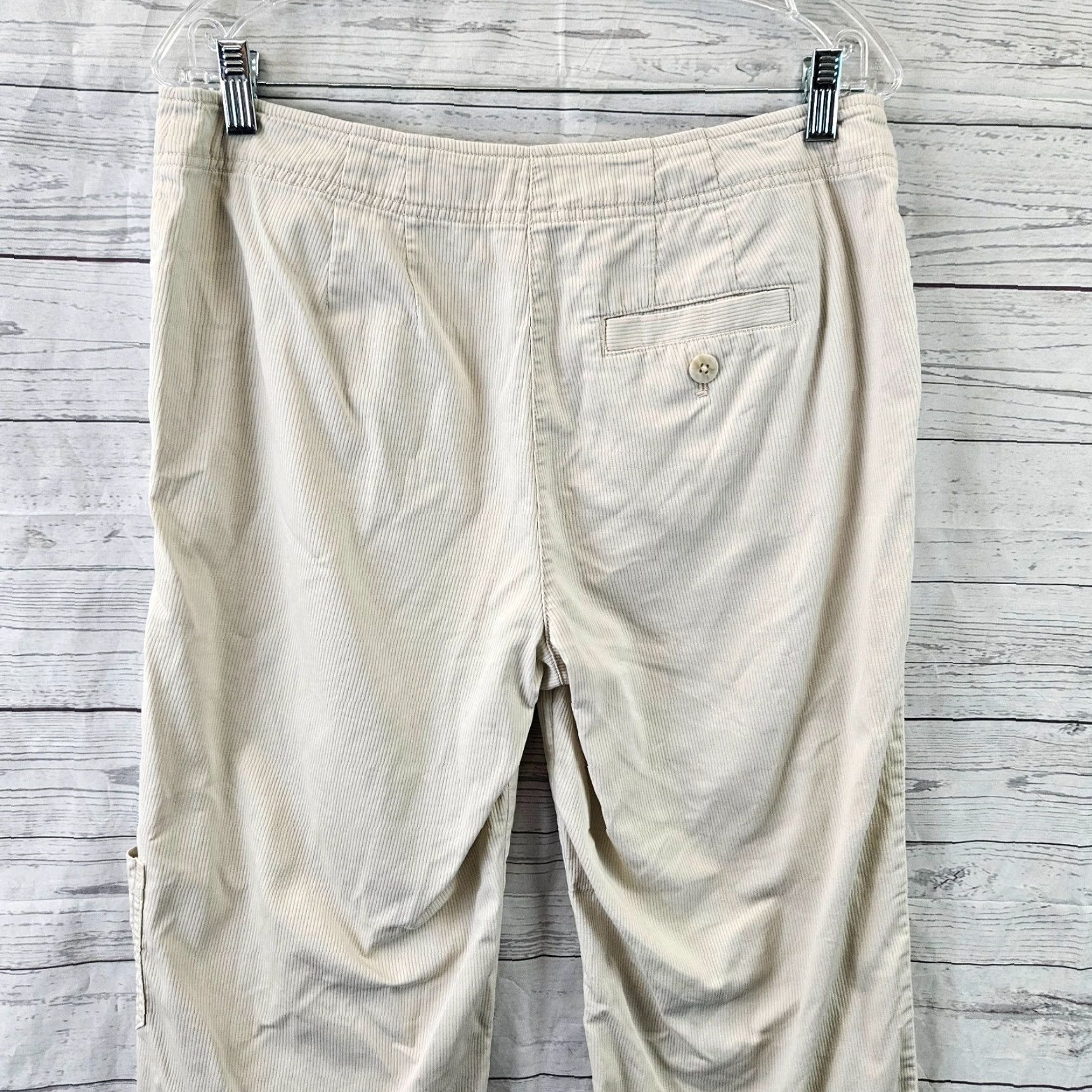 J. Jill J Jill Womens Cropped Pants Sz 10 Beige Mid Rise Cargo Pocket Cotton Pants Womens 10 Beige Crop Pockets Size 32" / US 10 / IT 46 - 4 Thumbnail