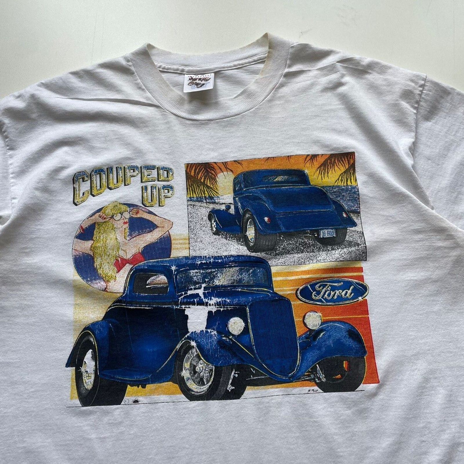 Ford Vintage 90s Ford Car Promo Art T Shirt Large Made In USA Size US L / EU 52-54 / 3 - 2 Thumbnail