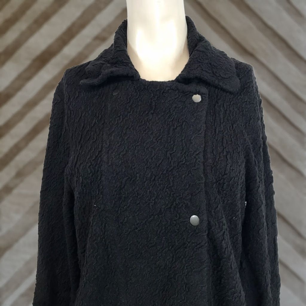 Eileen Fisher EILEEN FISHER Jacket Womens M Black Snap Closure Collared Textured Casual Size M / US 6-8 / IT 42-44 - 1 Thumbnail