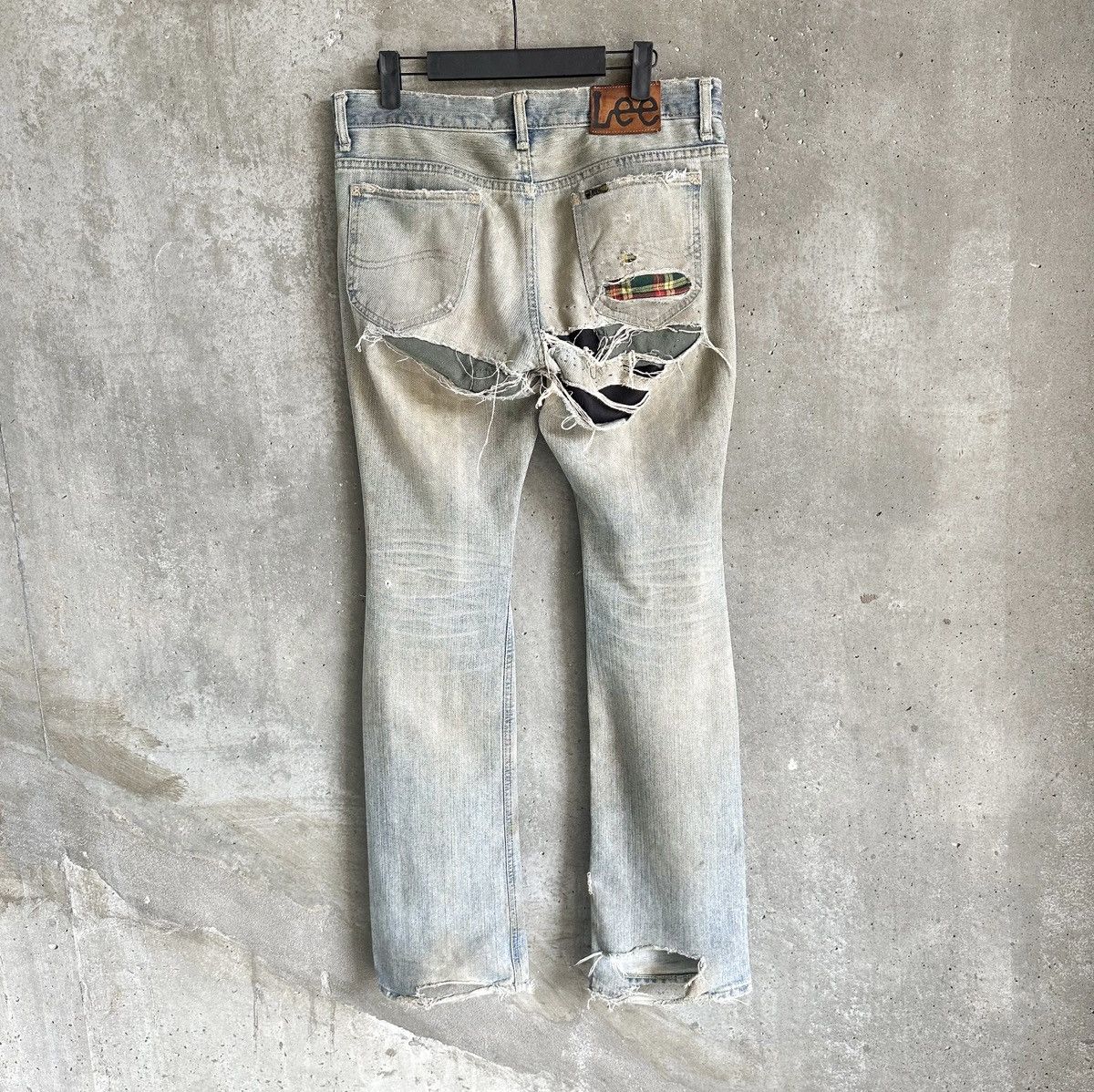 Lee THRASHED Sashiko Repair Flared Denim Size US 33 - 2 Thumbnail
