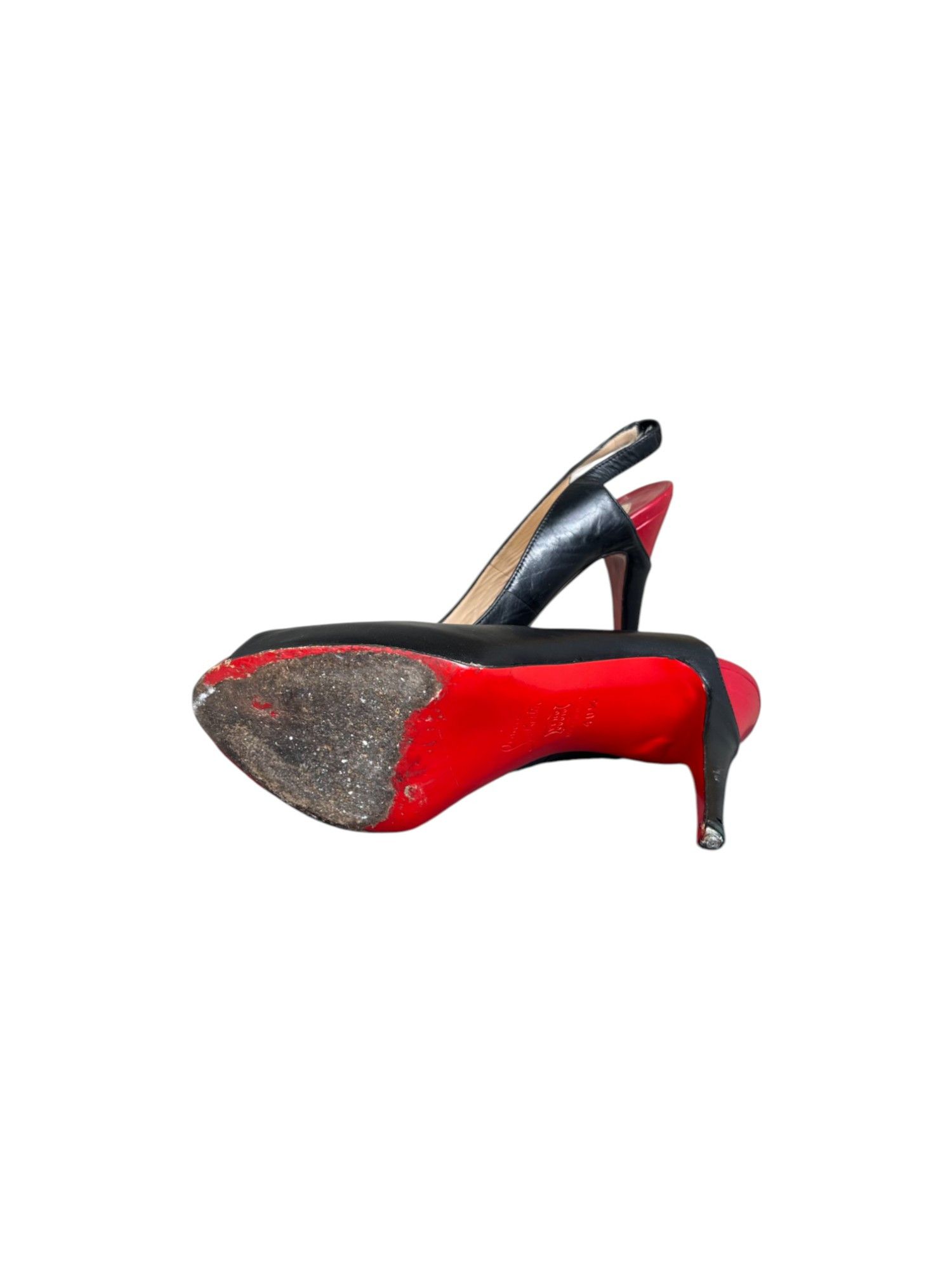 Christian Louboutin 2000's Red & Black Leather pumps Size US 10.5 / IT 40.5 - 6 Thumbnail