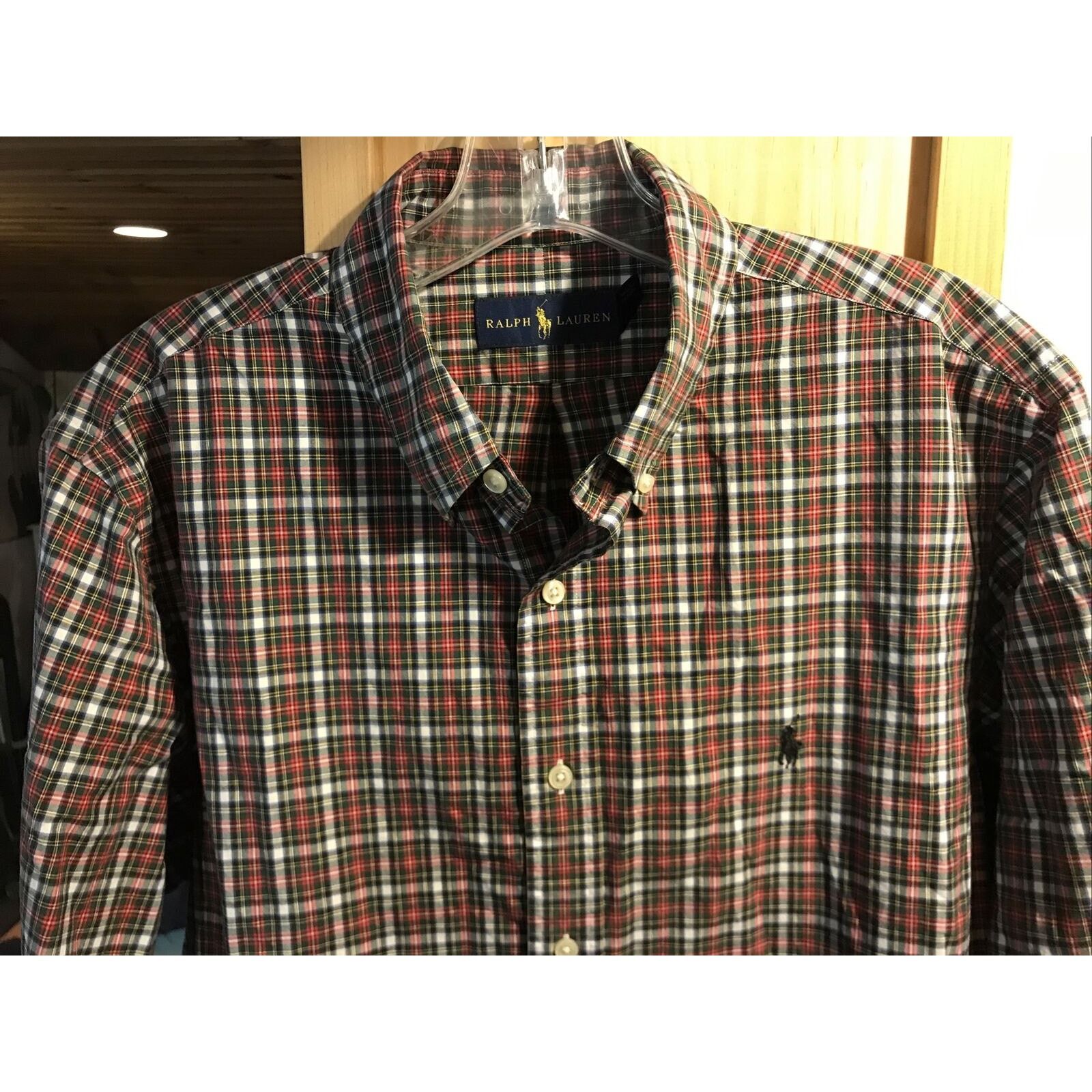 Ralph Lauren Ralph Lauren Men’s 16.5 42 Red Green Check LS Cotton Shirt Size US L / EU 52-54 / 3 - 7 Thumbnail