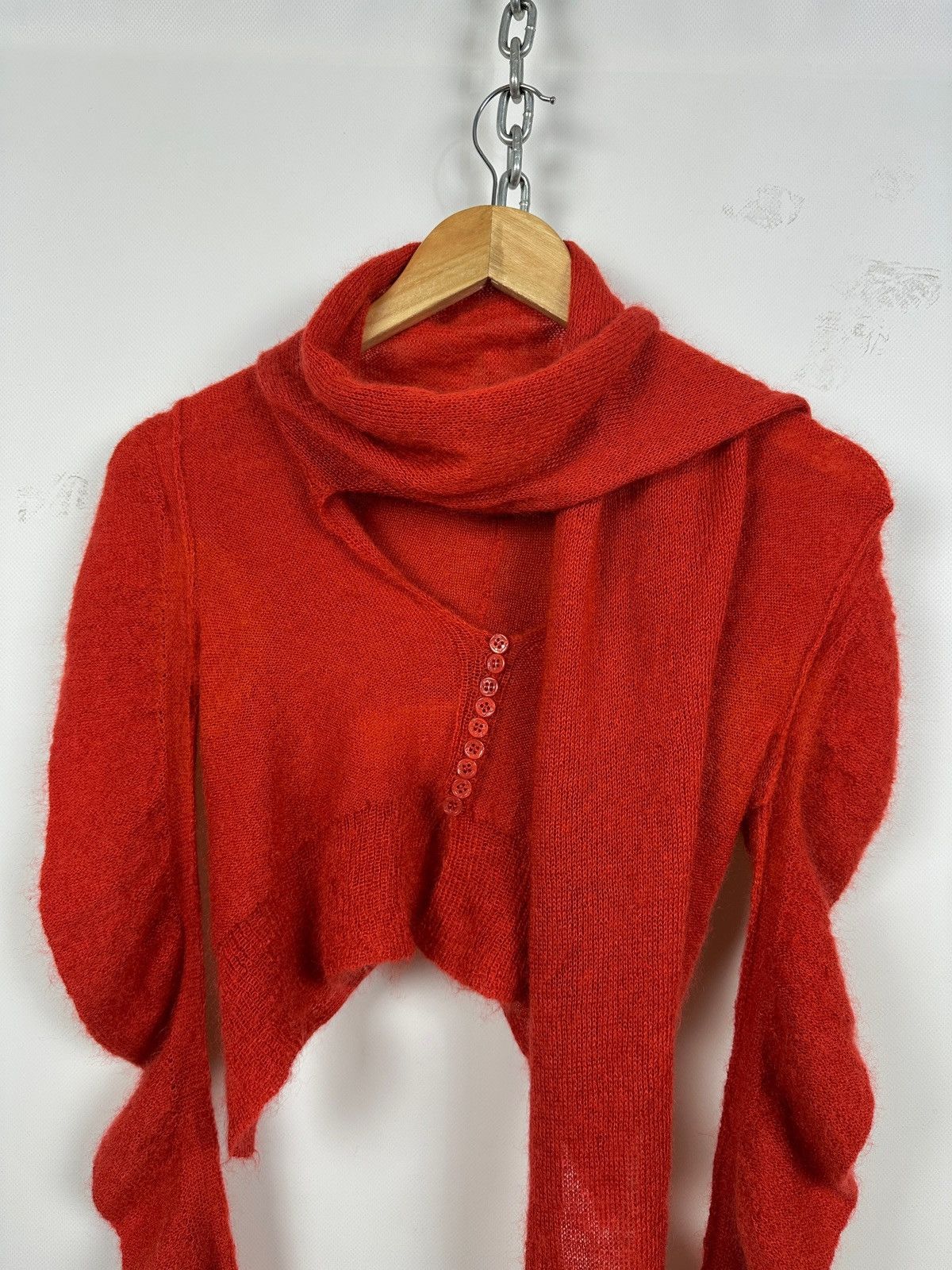 Marithe + Francois Girbaud Vintage Marithe Francois Girbaud Mohair Knit Scarf Sweater Size S / US 4 / IT 40 - 6 Thumbnail