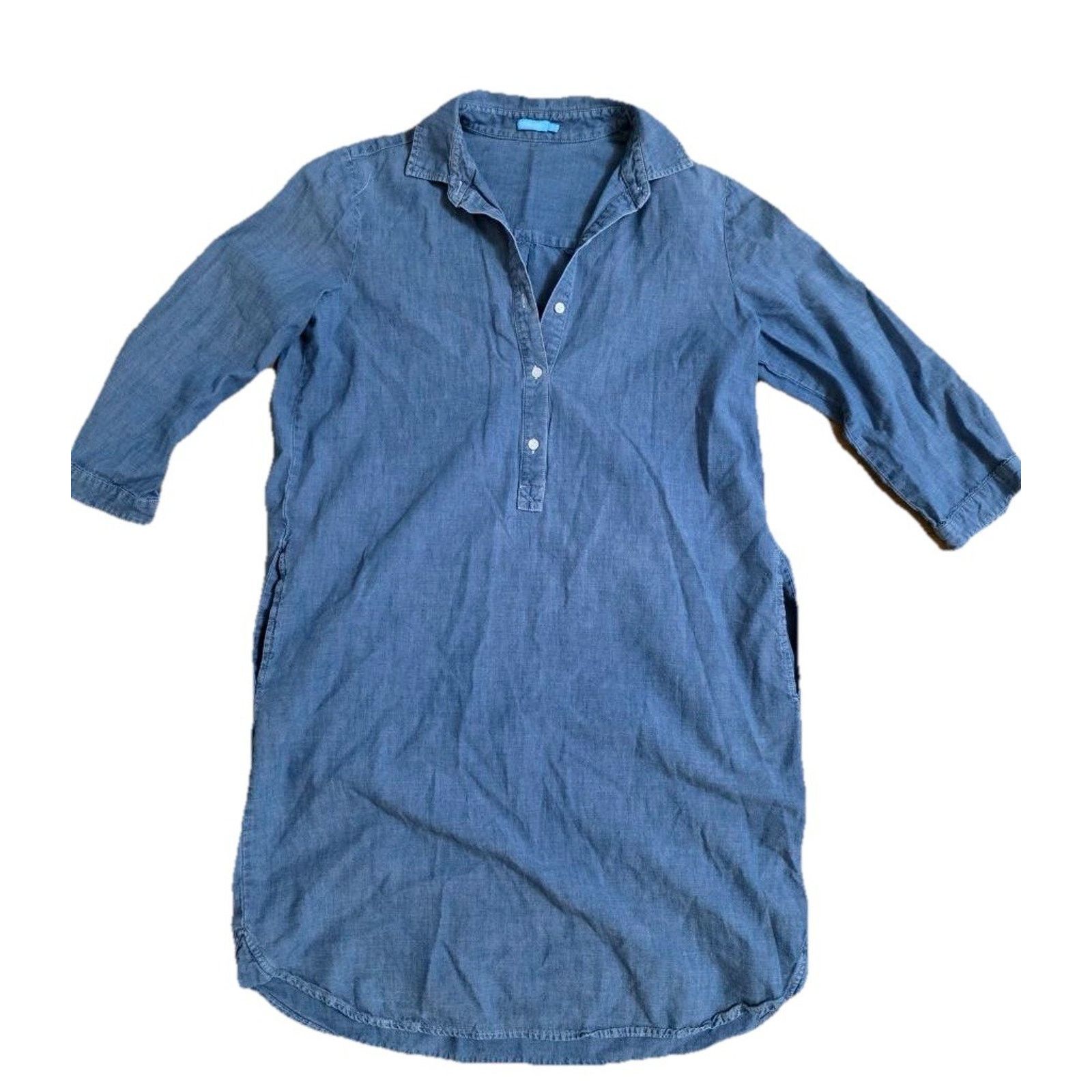 J.McLaughlin J. McLaughlin s Sz S Denim Cotton 1/4 Sleeve Blue A001061 Size S / US 4 / IT 40 - 1 Thumbnail