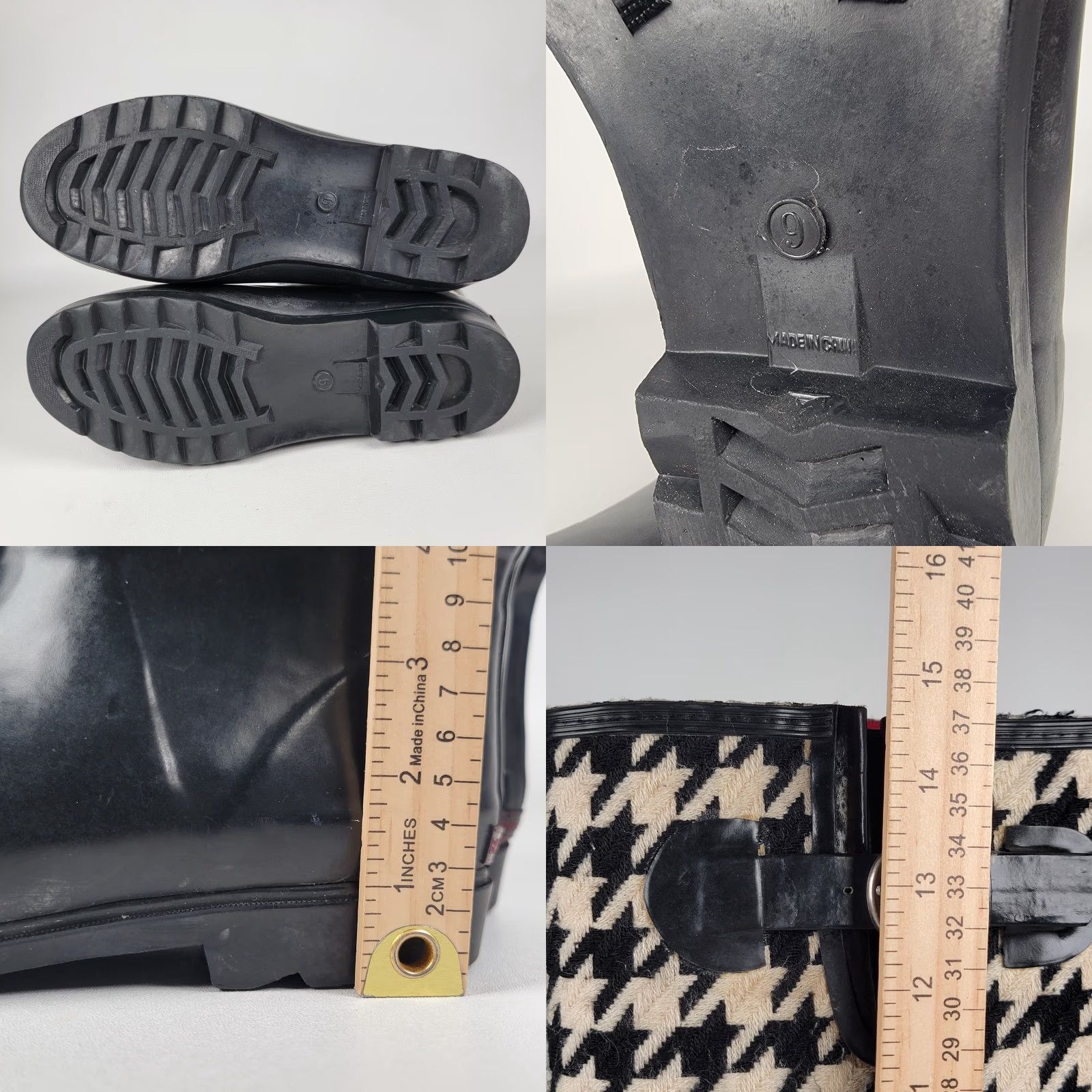 Banana Republic VINTAGE Banana Republic Houndstooth Woman's Boots 9M Waterproof Insulated Black White Womens Rain Boot Size US 9 / IT 39 - 8 Thumbnail