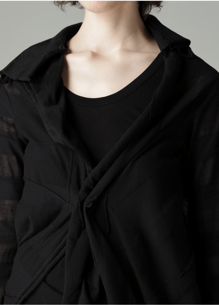 Yohji Yamamoto TUCK JACQUARD GATHER DETAIL CARDIGAN Size S / US 4 / IT 40 - 3 Thumbnail