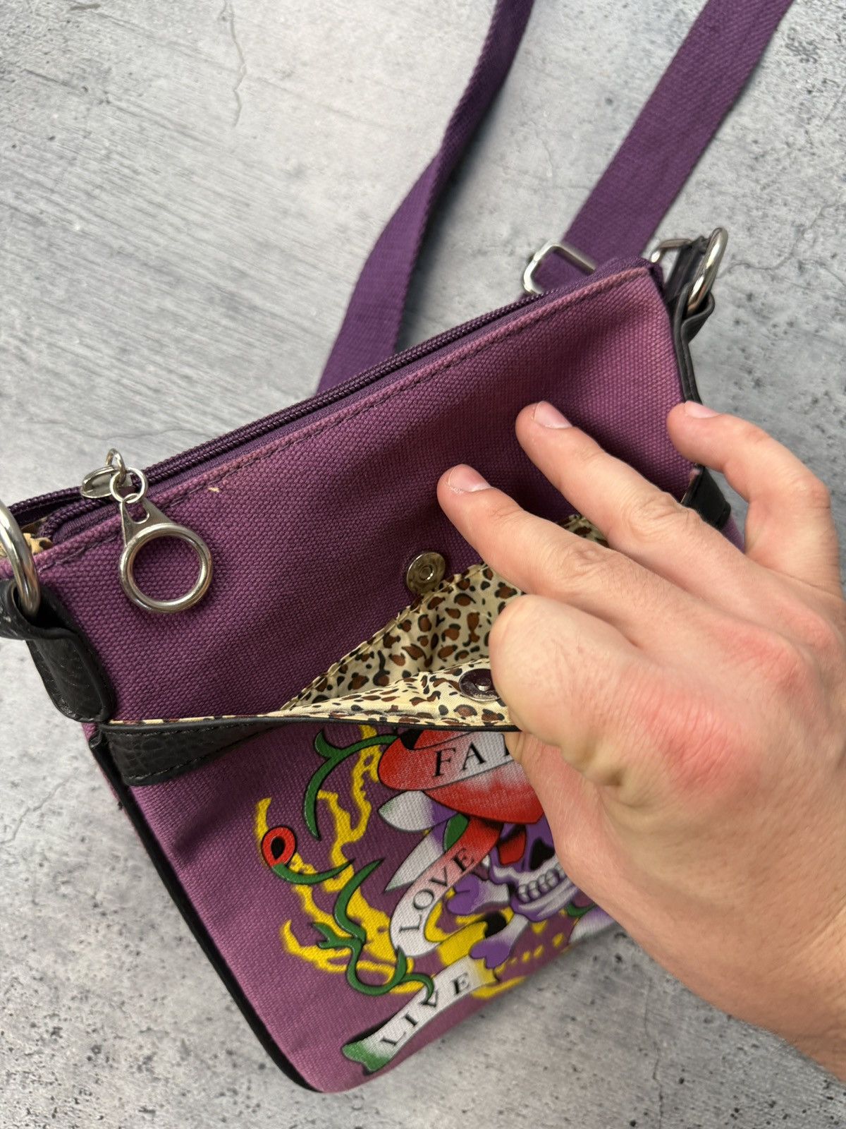 Ed Hardy Ed Hardy Style Bag Skull Flowers Tattoo Japan Style Size ONE SIZE - 5 Thumbnail