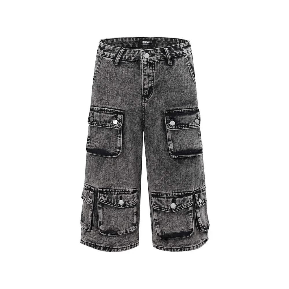 Designer × Japanese Brand Multi Pocket Faded Cargo Jorts Size US 32 / EU 48 - 3 Thumbnail