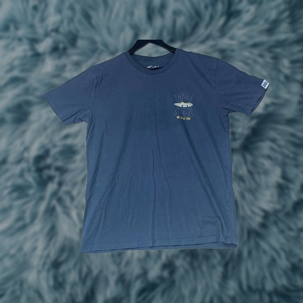 THRILLS Thrill Seekers T-Shirt Blue Short Sleeve 100% cotton Retro Size L Unisex Adults Mens Womens Size US L / EU 52-54 / 3 - 1 Thumbnail