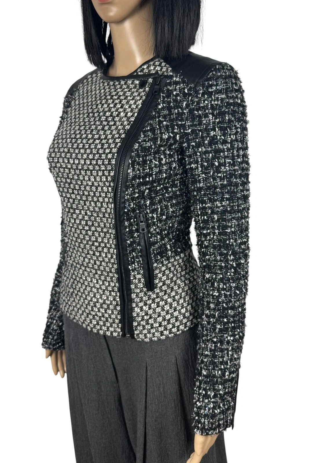 Armani Exchange Armani Exchange Tweed Wool Biker Jacket size XS Size XS / US 0-2 / IT 36-38 - 4 Thumbnail