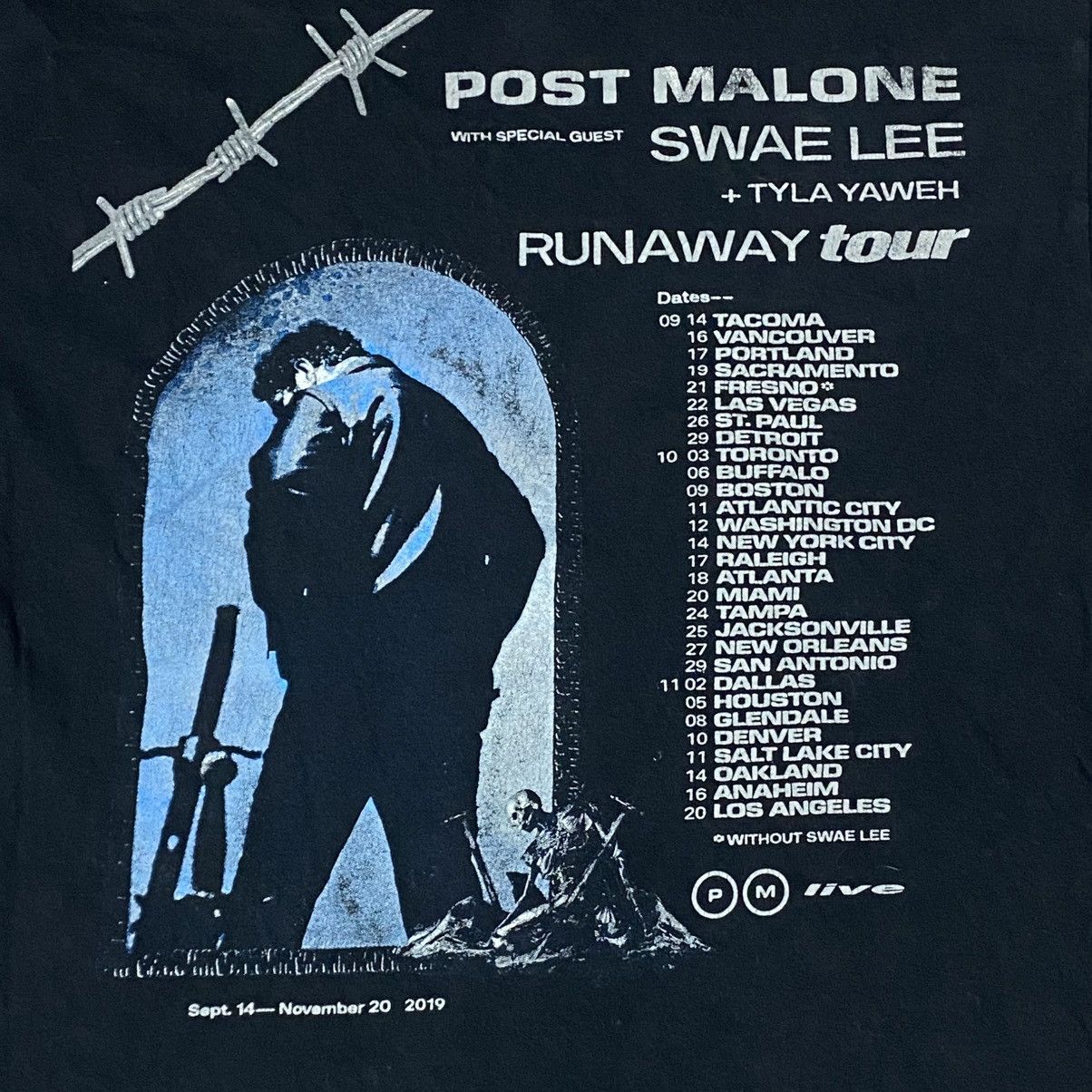 Band Tees × Rap Tees × Vintage Rap tee post malone runaway tour 2019 Size US S / EU 44-46 / 1 - 4 Thumbnail