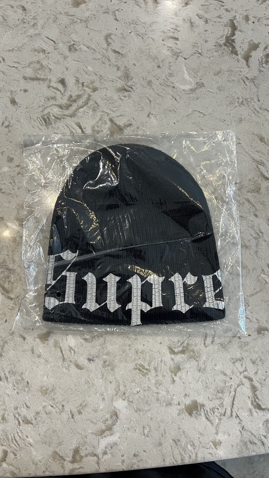 Supreme old printed English beanie