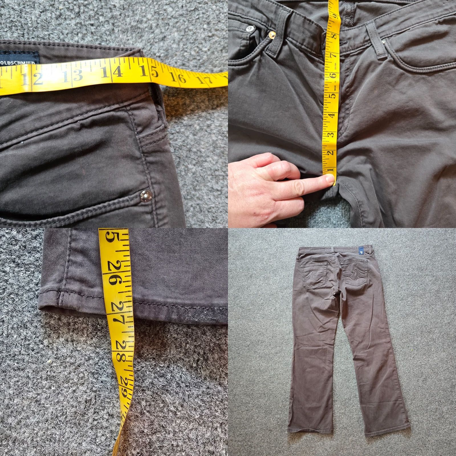 Vintage AG Adriano Goldschmied Pants Women Size 29 Gray Bootcut Stretch Casual Basic Size 29" - 8 Thumbnail