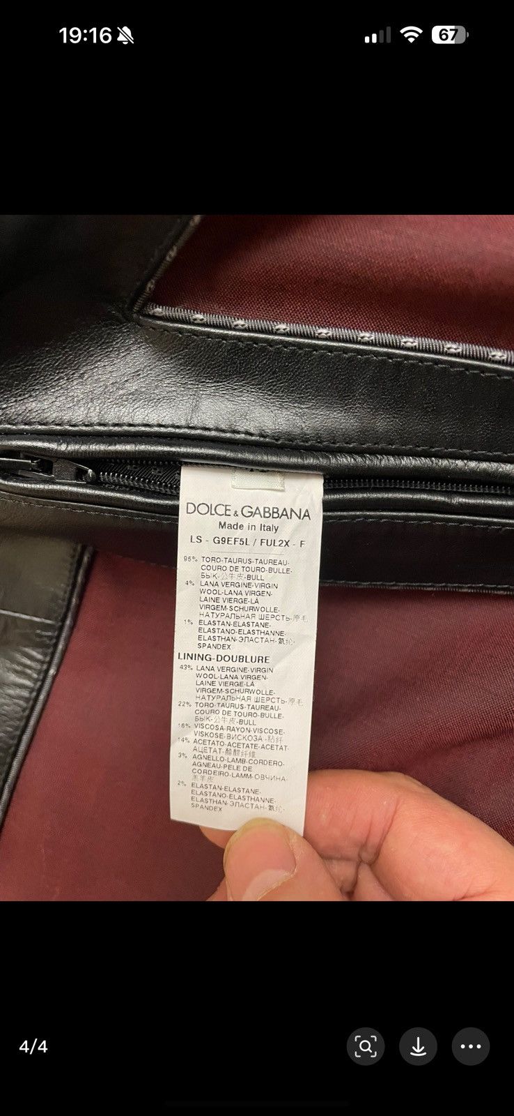 Dolce & Gabbana Dolce & Gabbana pilot leather jacket Toro leather Size US M / EU 48-50 / 2 - 4 Thumbnail