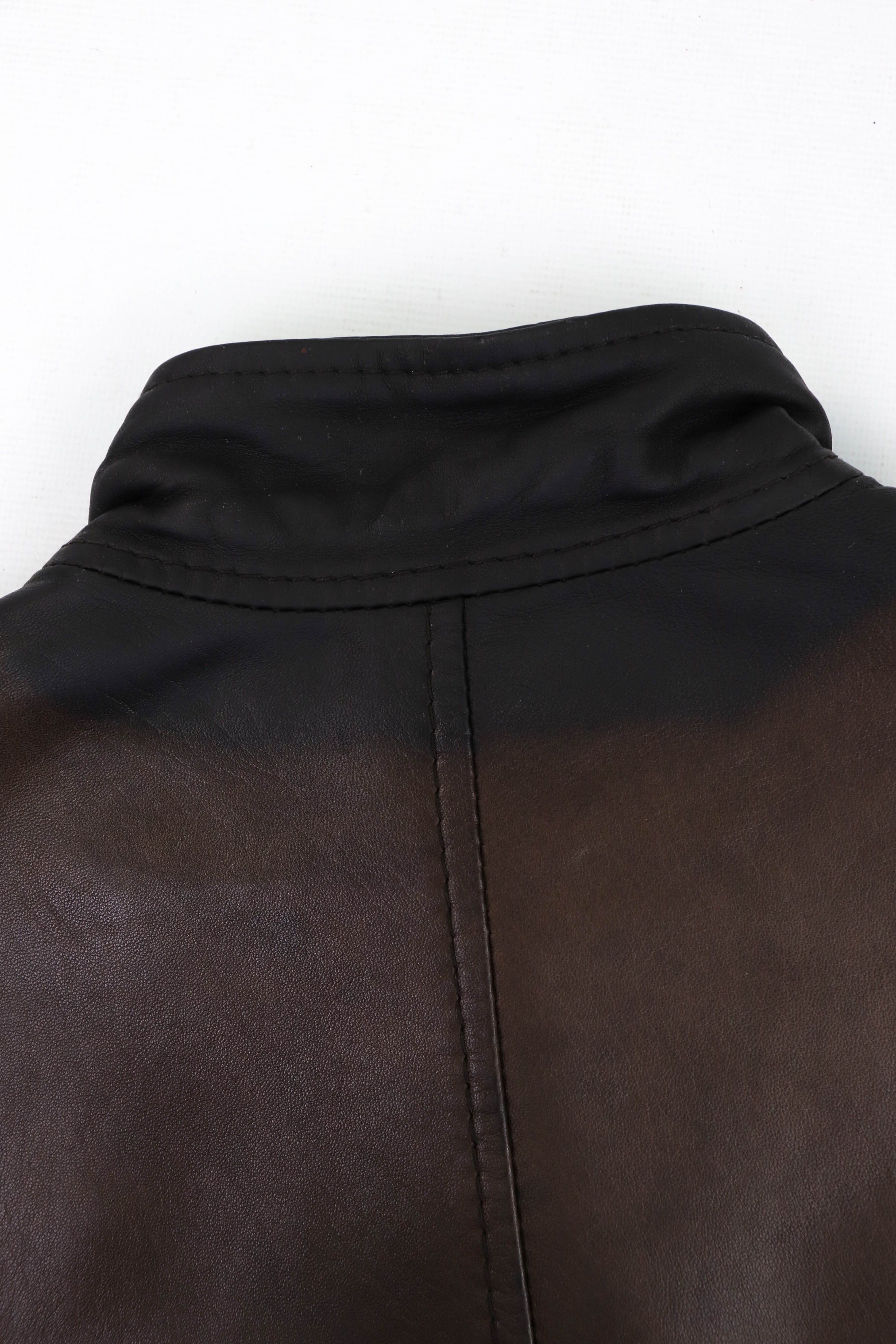 Cortigiani CORTIGIANI Faded Dark Brown RiRi Zippers Leather Jacket Size US M / EU 48-50 / 2 - 19 Thumbnail