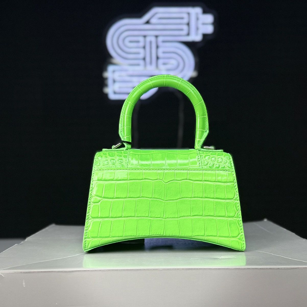 Balenciaga Balenciaga Hourglass S Embroidered Croc Size ONE SIZE - 3 Thumbnail