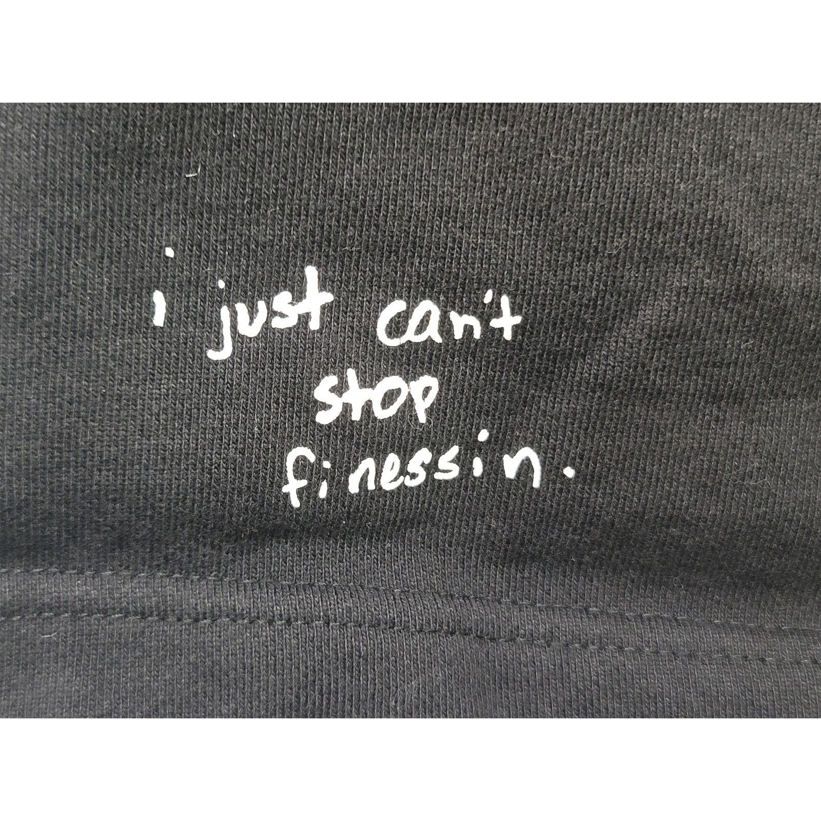 The Unbranded Brand Women Black Medium Fleece Shorts I Just Can't Stop Finessin Size 28" / US 6 / IT 42 - 3 Thumbnail