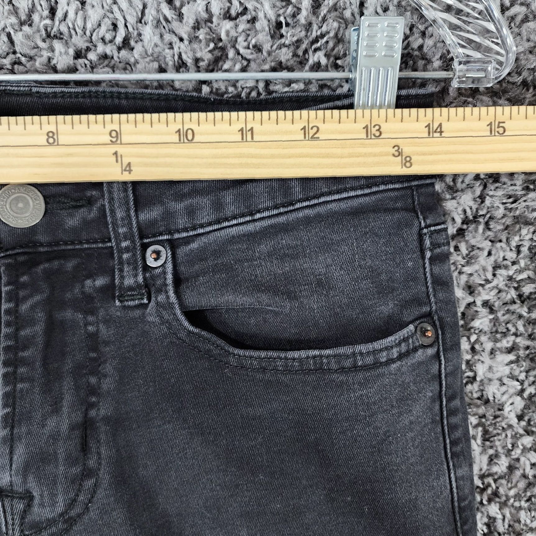 American Eagle Outfitters AMERICAN EAGLE Skinny Jeans Mens Black Regular 28x31 Size US 28 / EU 44 - 3 Thumbnail