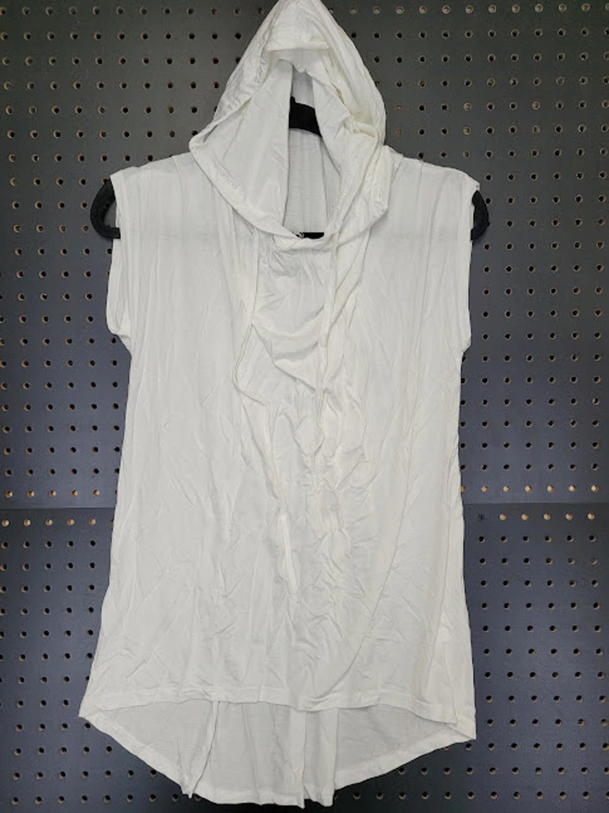 Genetic Manipulation Shinichiro Kuriya Chic White Sleeveless Hooded Tunic - Large Size ONE SIZE - 3 Thumbnail