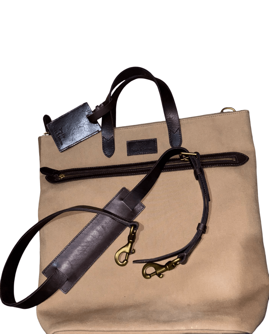 Polo Ralph Lauren POLO RALPH LAUREN canvas - leather trim oversized tote bag Size ONE SIZE - 1 Thumbnail