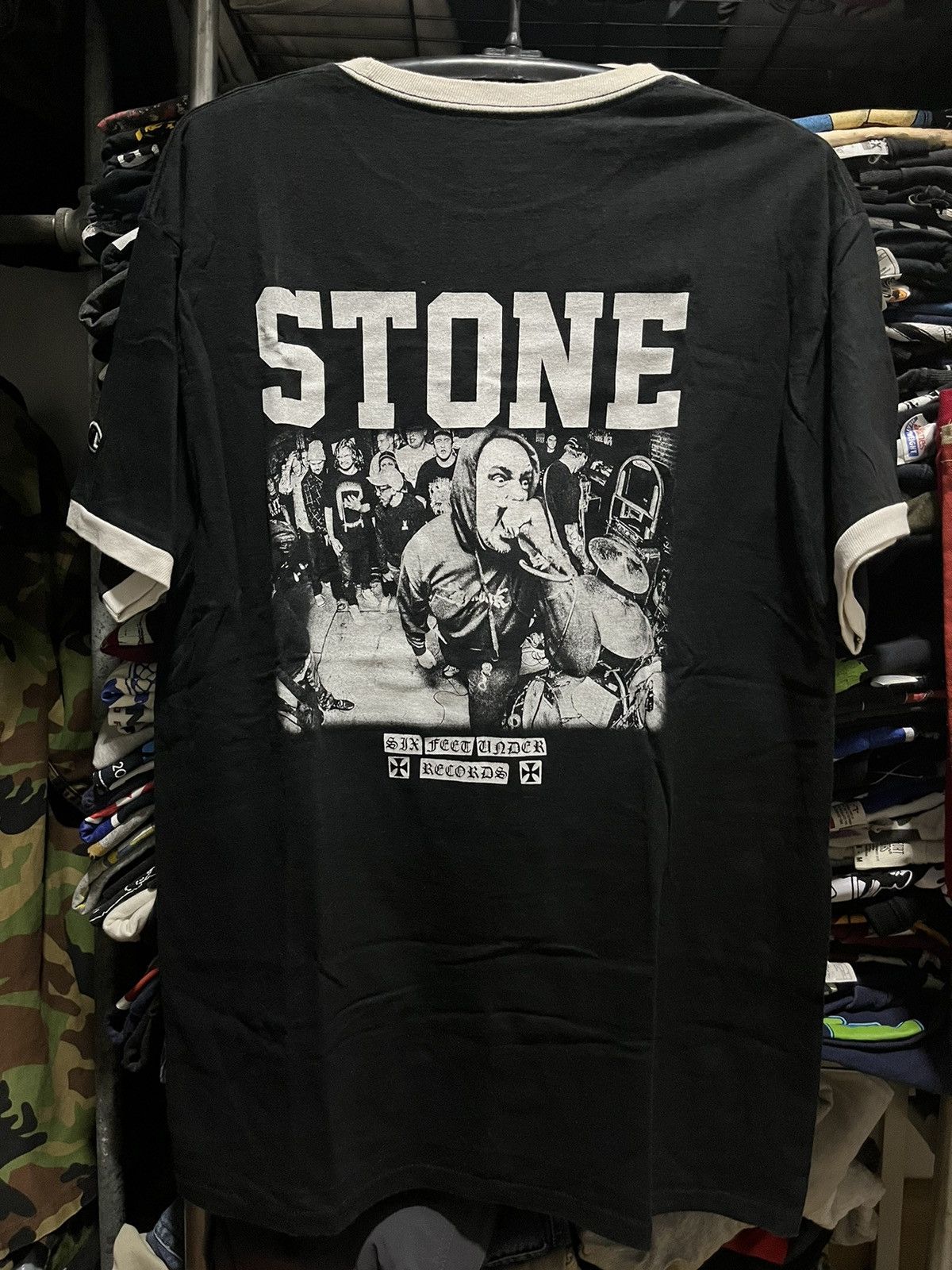 Band Tees Stone HC Six Feet Under Records Band Ringer Tee Size US L / EU 52-54 / 3 - 1 Thumbnail