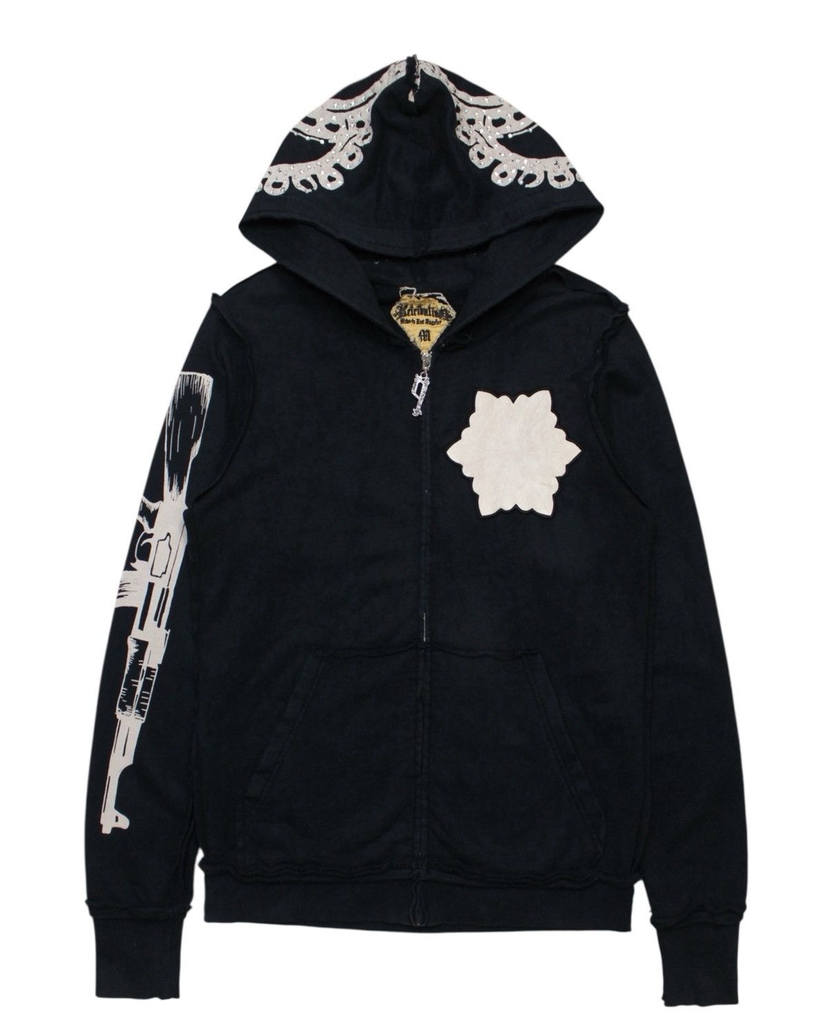 If Six Was Nine 2000S RETRIBUTION BY AFFLICTION – GUN RHINESTONE ZIP HOODIE Size US M / EU 48-50 / 2 - 1 Thumbnail